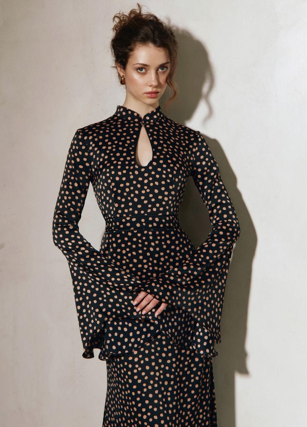 Черное платье “grace polka dot yellow” Anais GoSe