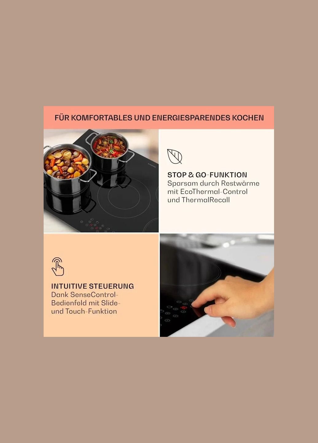 Варочная поверхность Virtuosa 5 Черный (10041116) Klarstein (338194914)