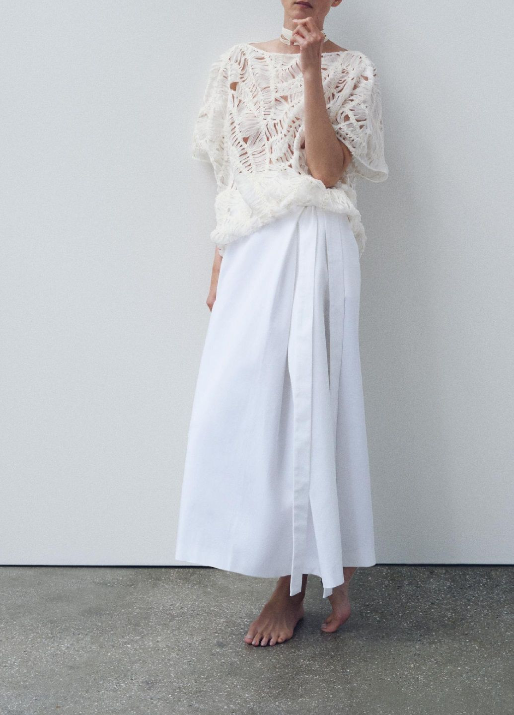 Белая однотонная юбка Zara