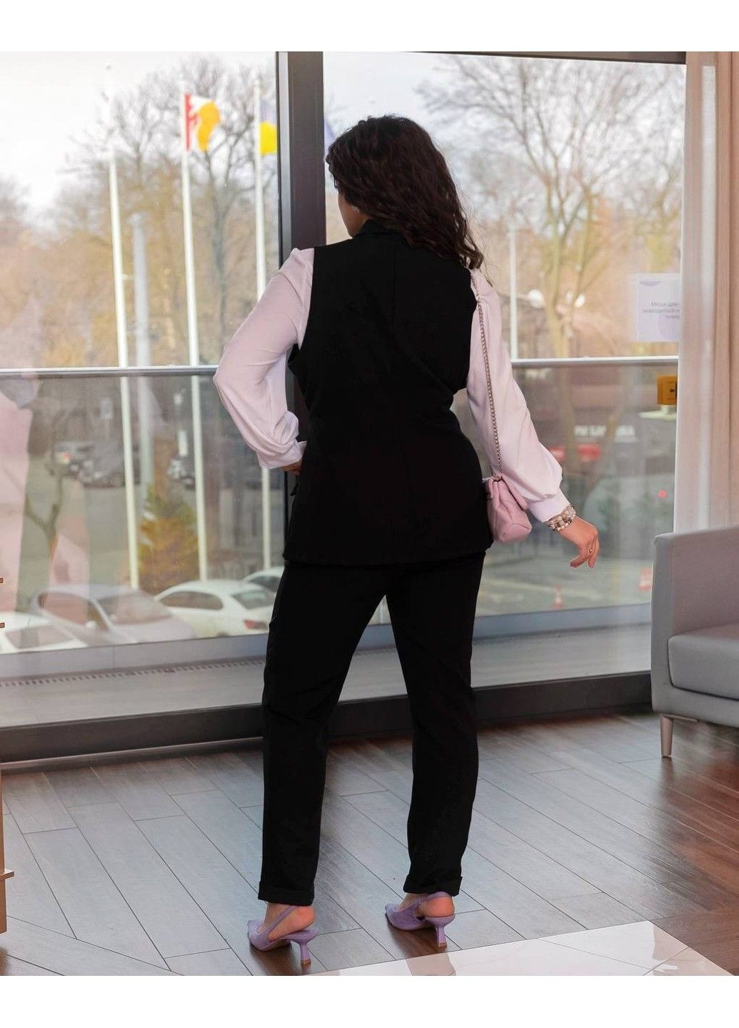 Деловой костюм, брюки + жилет, мод Дк-325, черный, размер 60 No Brand (355469587)