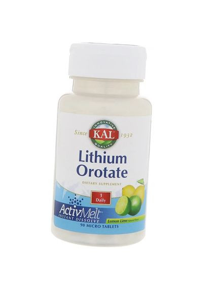 Оротат Лития, Lithium Orotate 5 Tabs, 90таб Лимонлайм (36424027) KAL (293254150)