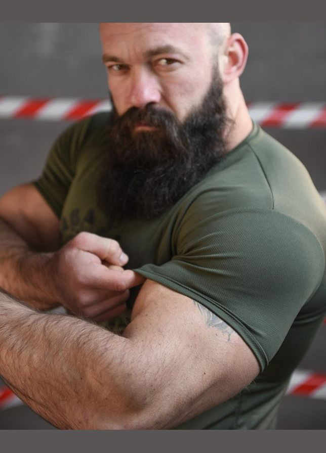 Тактична футболка потоотводяща Слава Україні Героям Слава олива No Brand (317640923)