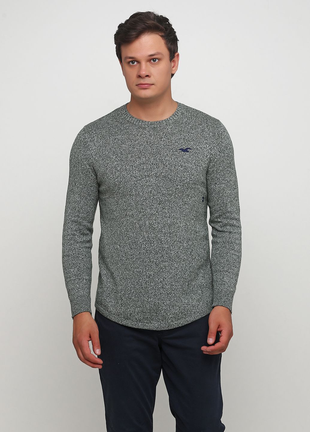 Зеленый демисезонный свитер мужской - свитер hc6890m Hollister