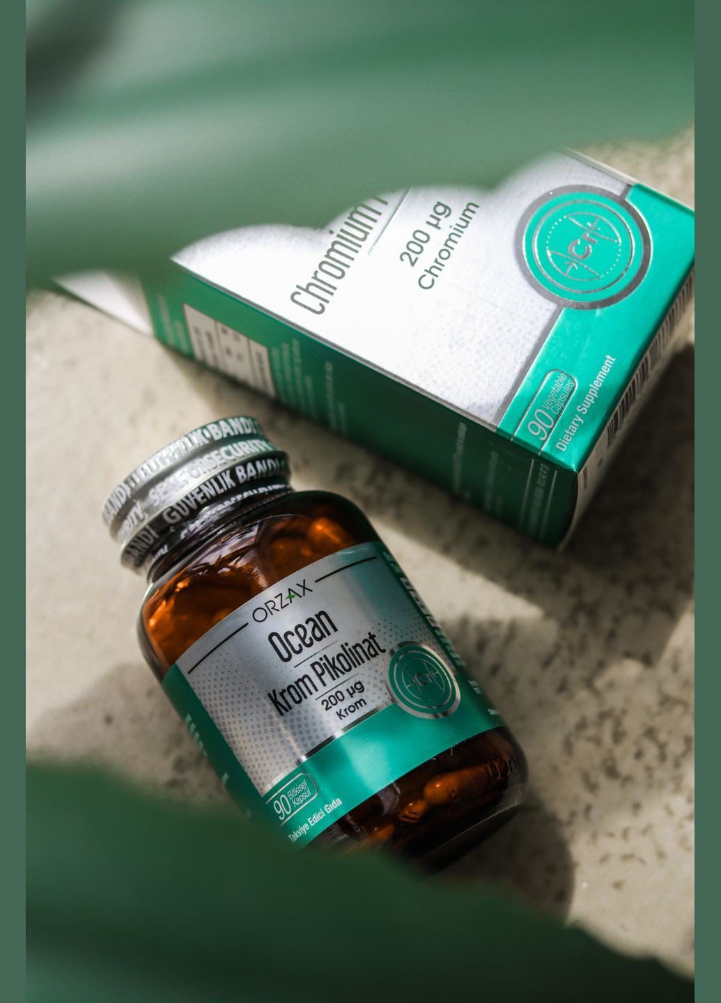 Ocean Chromium Picolinate 200 мкг, 90 капсул: Дієтична добавка з піколінатом хрому Orzax (341327005)