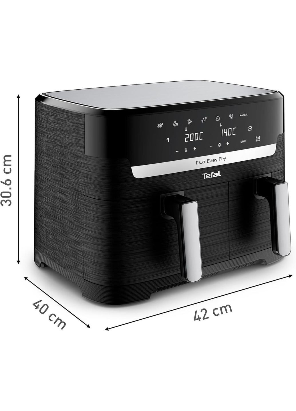 Мультипіч (аерофритюрниця) Dual Easy Fry EY9018 Tefal (360393993)