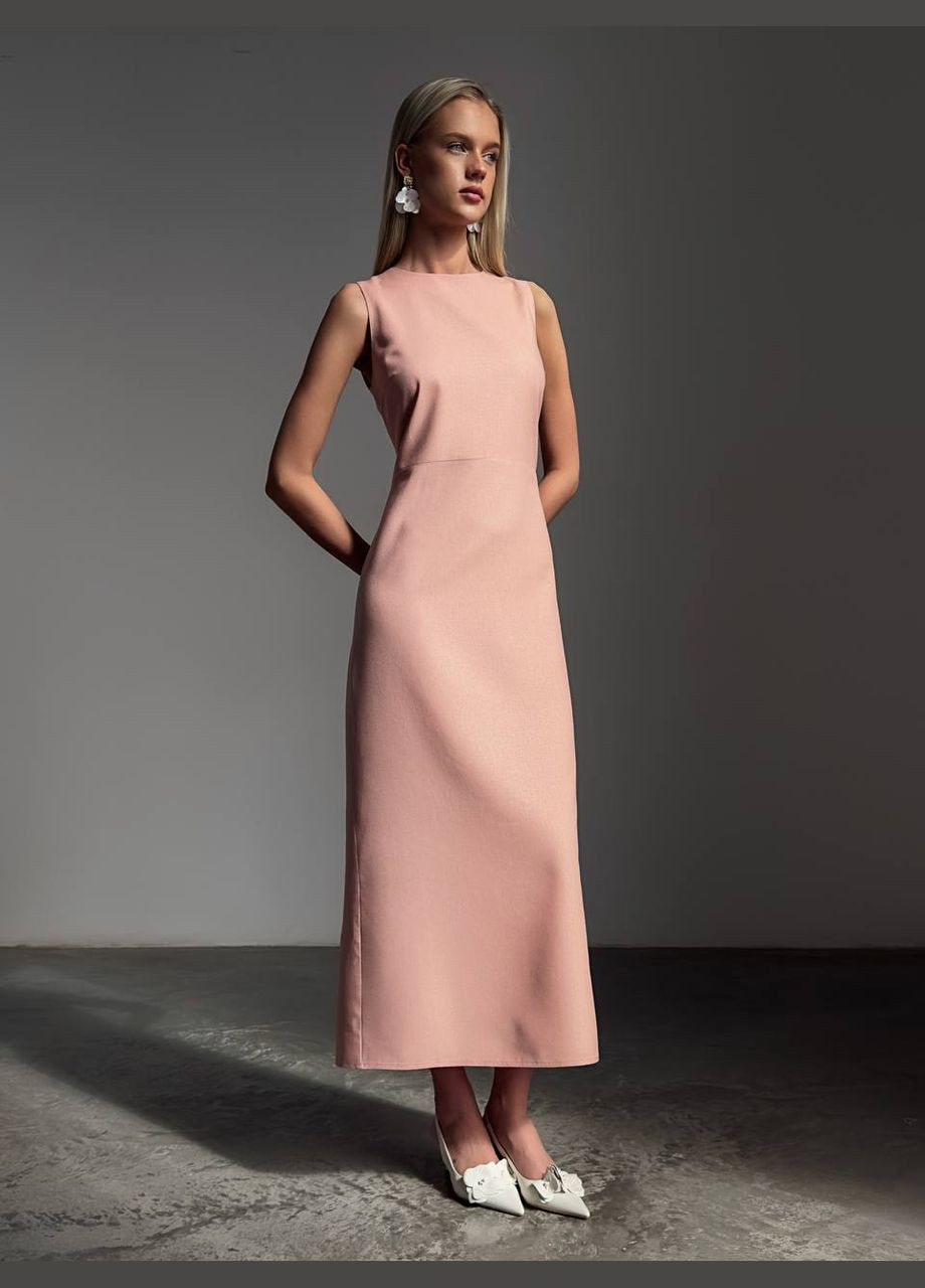 Пудровое кэжуал платье N.Family однотонное