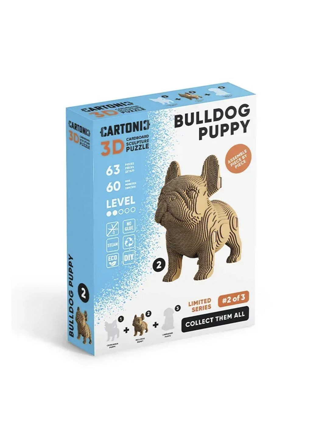 Картонный конструктор " 3D Puzzle BULLDOG PUPPY" цвет разноцветный ЦБ-00278676 Cartonic (365699762)