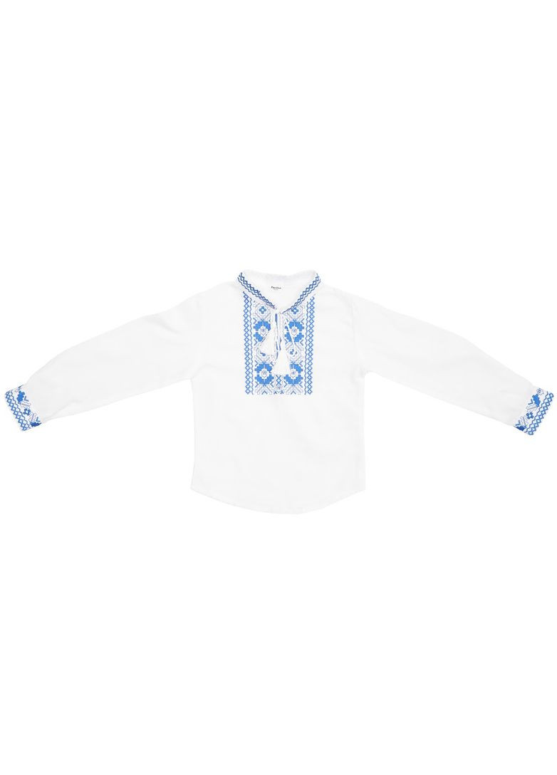 Біла вишиванка для хлопчика оберіг, р.110, білий з блакитним () Twins 88OT-О110-04