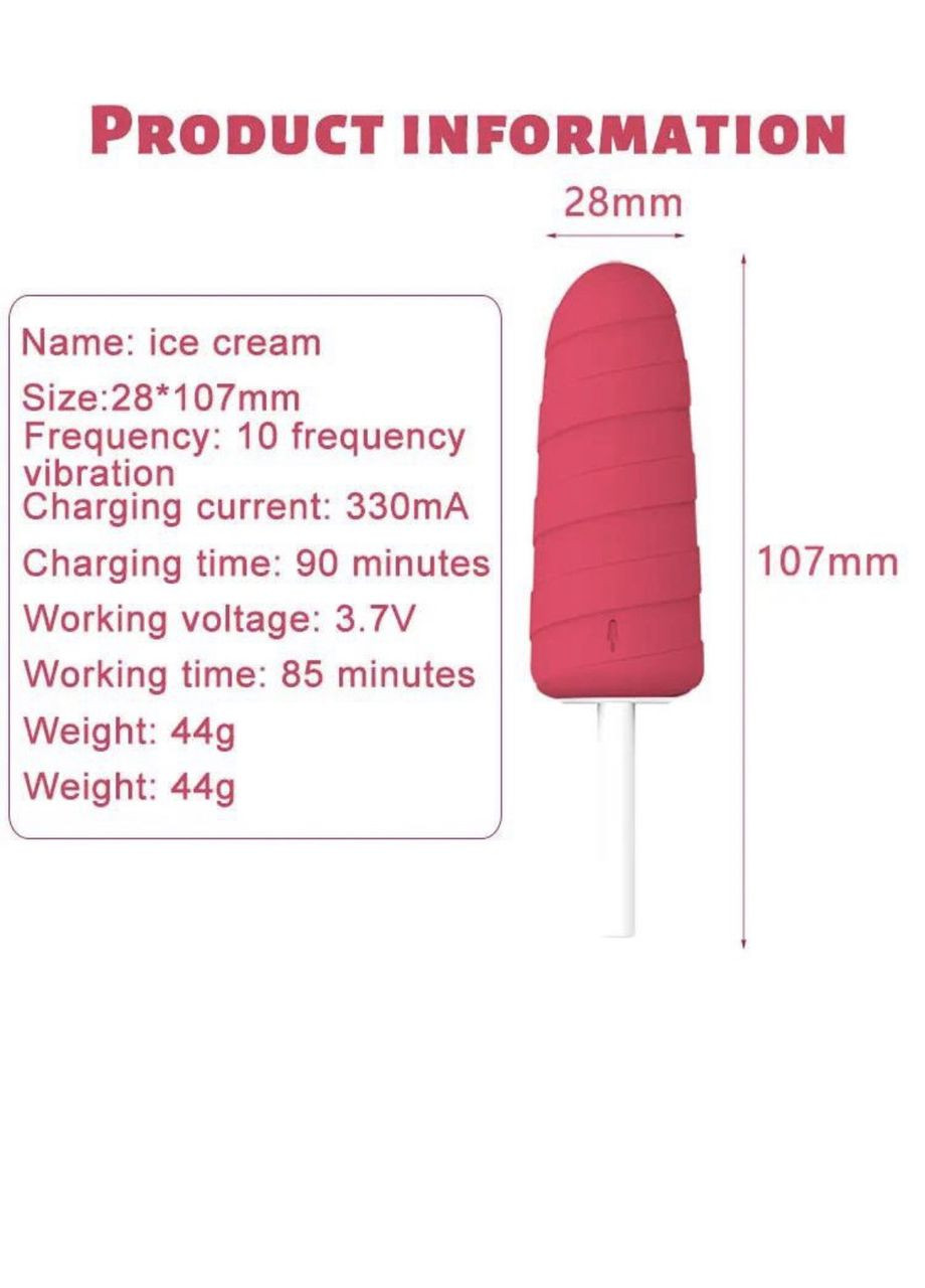 10X Popsicle вібратор-морозиво з USB-зарядкою K000737 No Brand (366887999)