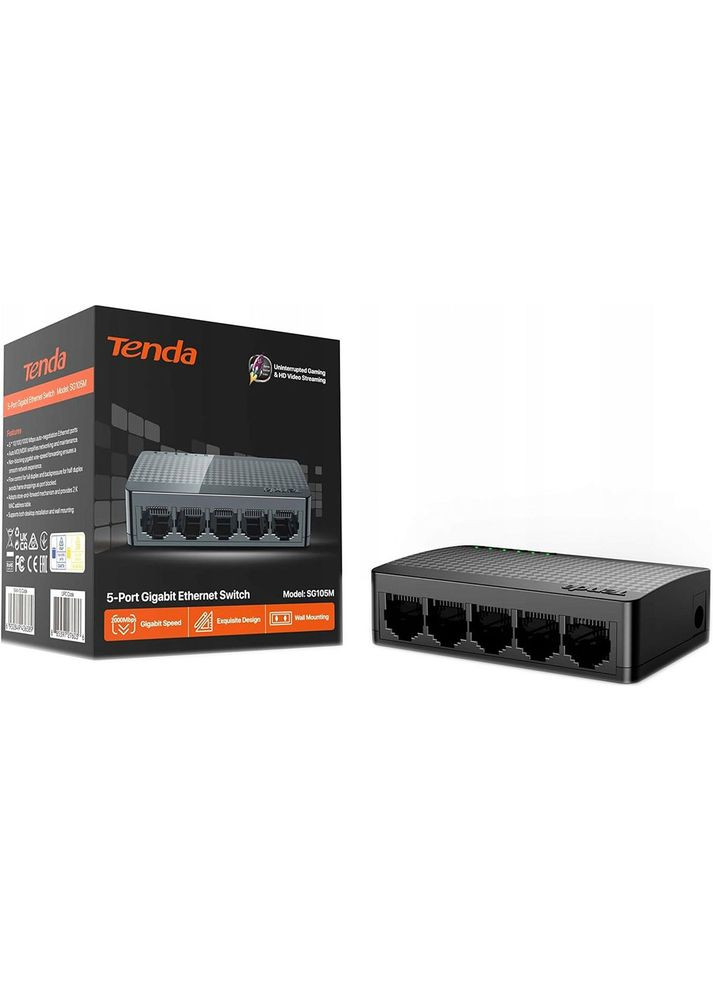 Коммутатор SG105M 5-Port Gigabit Ethernet Switch Tenda (323094490)