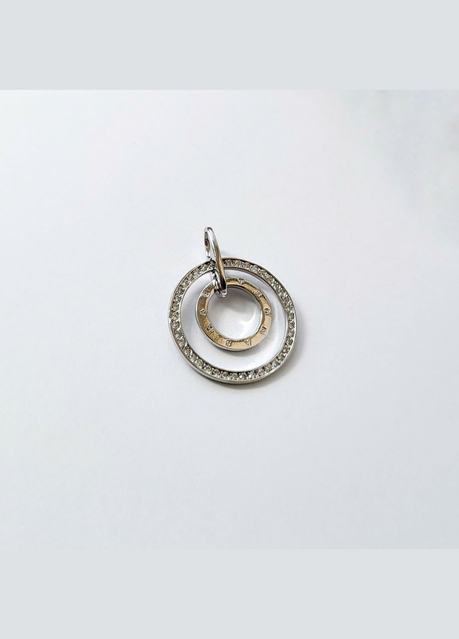 Серебряная подвеска Кулон Медальон Два Круга серебро 925 пробы Родированное 3219р 2.60г No Brand (306741207)