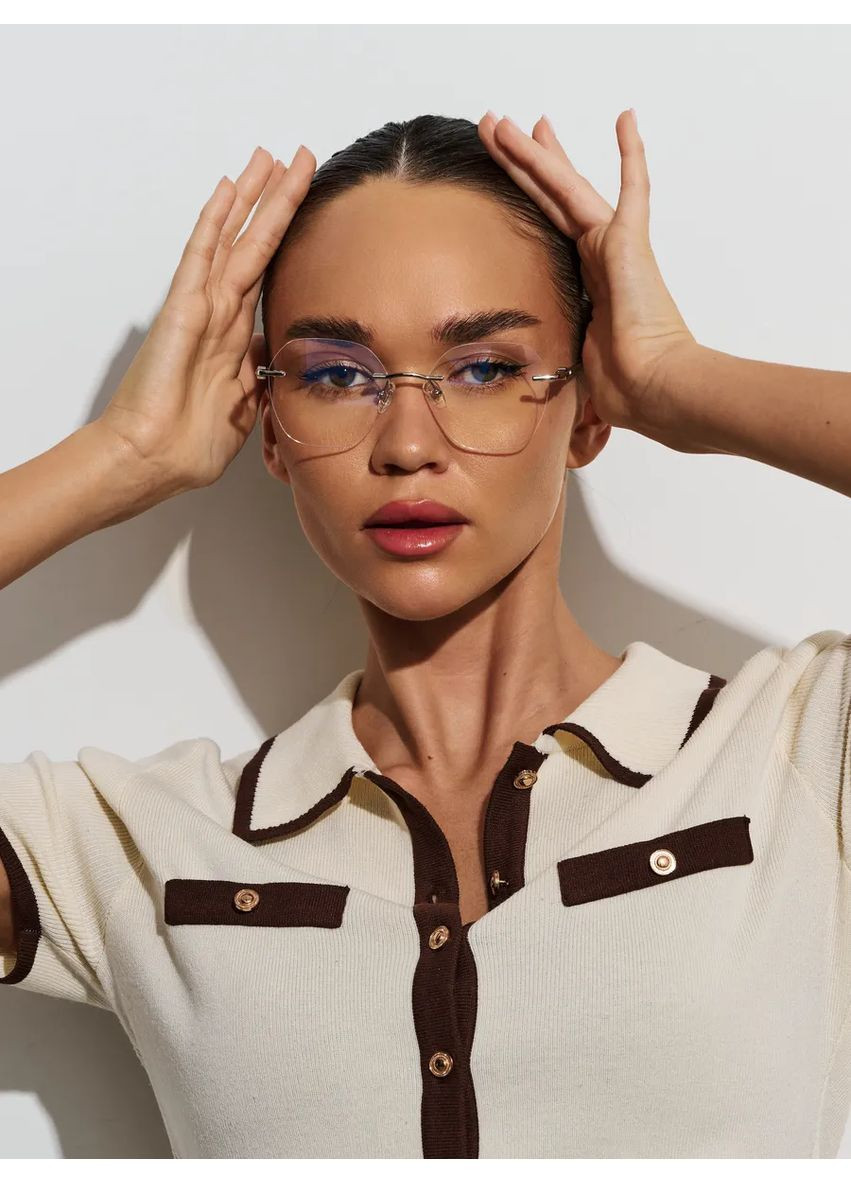 Женские безоправные очки для коррекции зрения +2.00 Антиблик Fabia Monti (369768831)