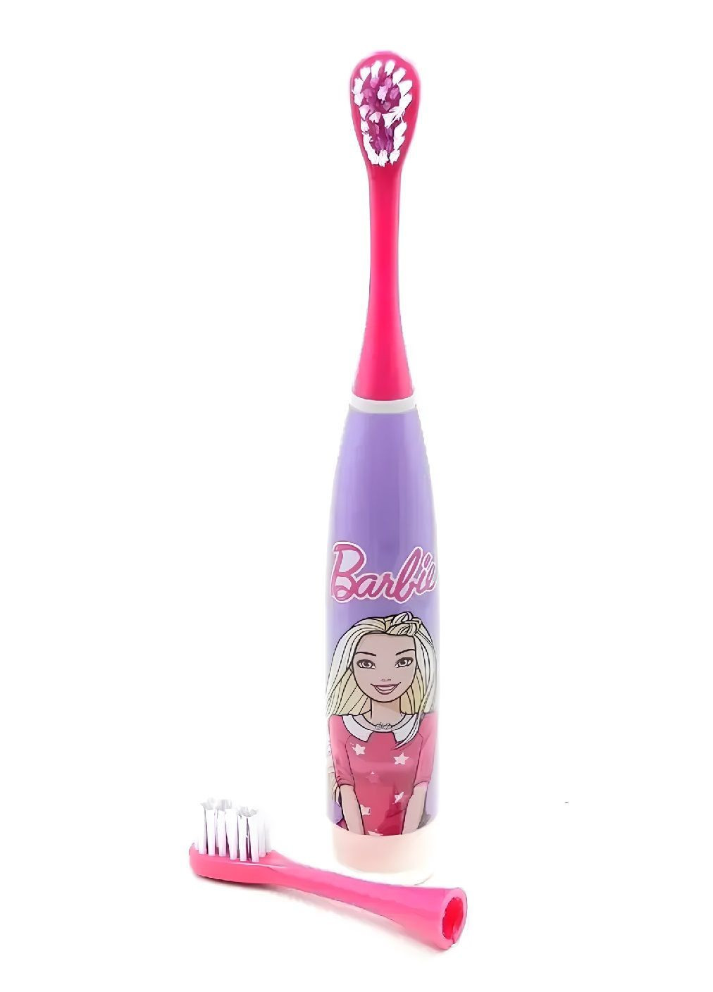 Дитяча електрична зубна щітка із запасною насадкою роботою від батарейок для дітей малюків дівчаток (481618-Prob) Барбі Unbranded (363988018)