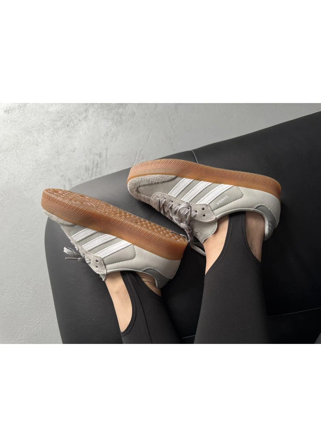 Кроссовки женские Adidas Samba XLG Grey White Platform | Адидас Самба Платформ серые No Brand серые демисезоны (374531201)