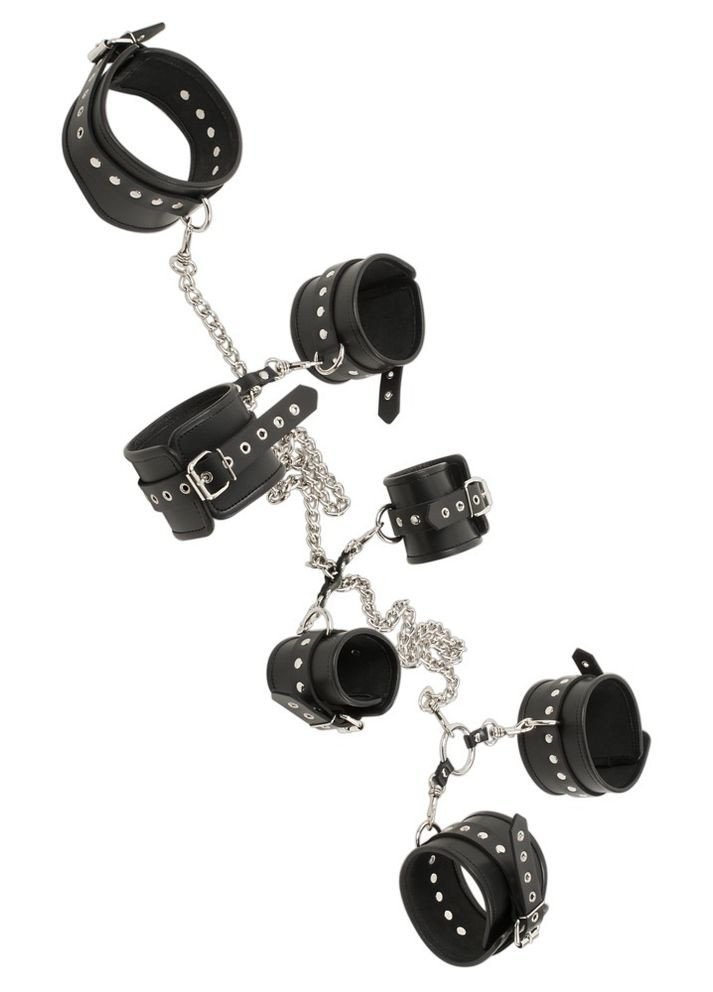 Набор фиксаторов для игр БДСМ Leather Bondage set Complete, black, S/L Zado (297135249)