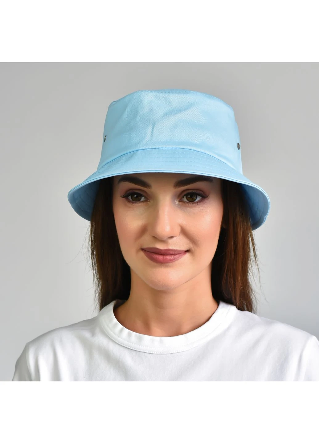 Панама женская односторонняя коттон голубая CASPAR LuckyLOOK 431-493 (322782300)