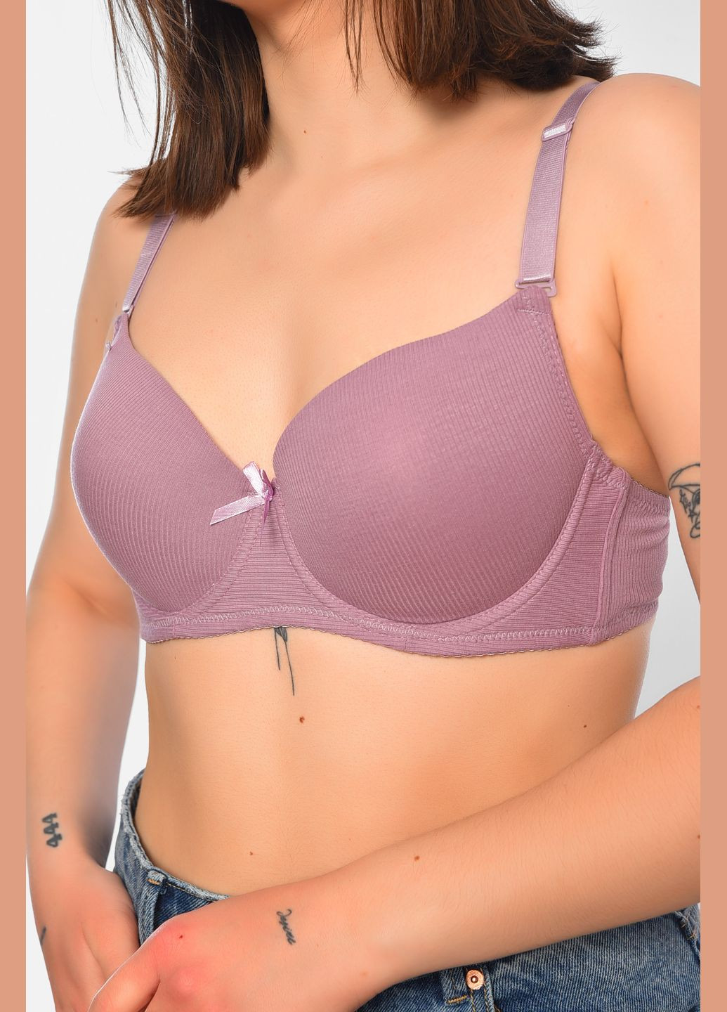Сиреневый бюстгальтер женский сиреневого цвета чашка d Let's Shop хлопок