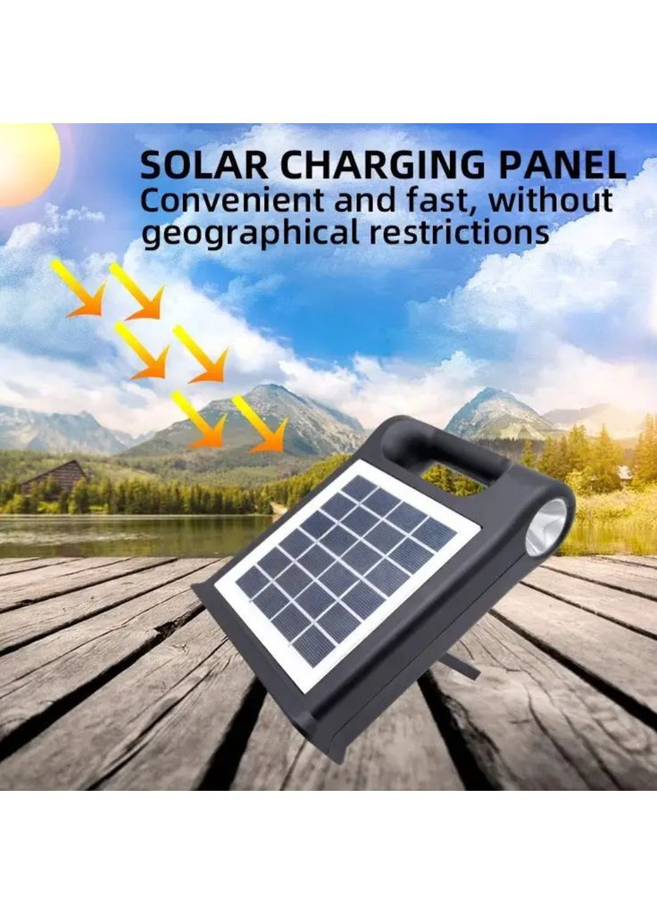 Портативний світлодіодний ліхтар з лампочками для освітлення CL 12 із сонячною панеллю та функцією power bank Cclamp (363840926)