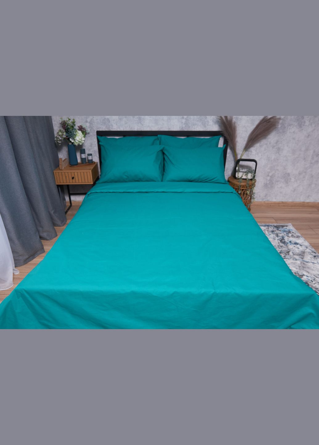 Комплект постельного белья Бязь Gold Люкс «» King Size 220x240 наволочки 4х70х70 (MS-820001602) Moon&Star Green Deep (285717157)