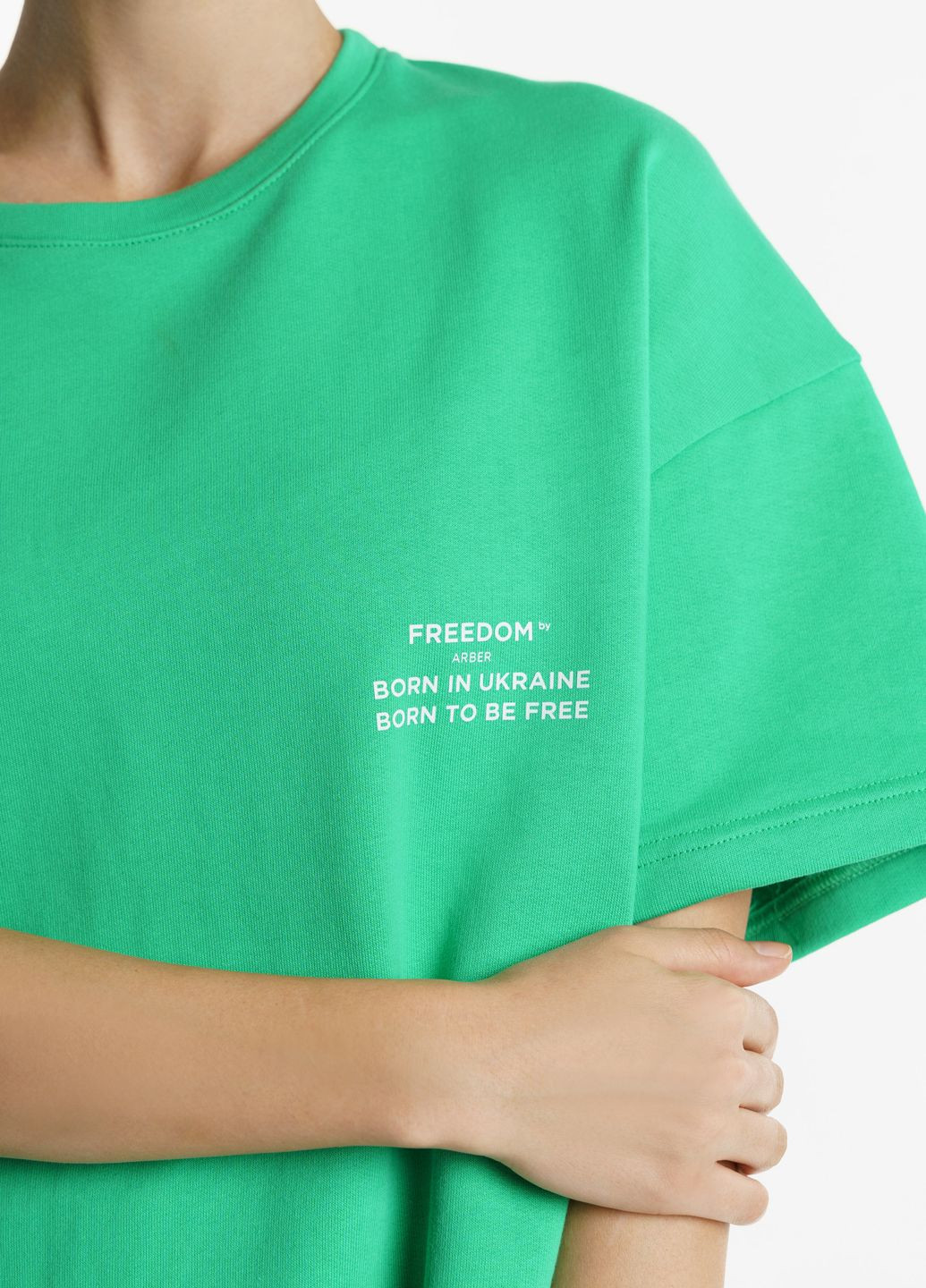 Свитшот женский Freedom зеленый Arber Woman - крой однотонный зеленый кэжуал - (282844145)