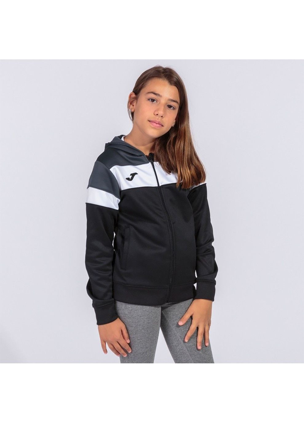 Жіноча спортивна кофта CREW IV HOODIE JACKET чорний,темно-сірий Joma (333962284)