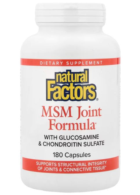 MSM Joint Formula with Glucosamine & Chondroitin Sulfate 180 Caps Natural Factors (355343832)