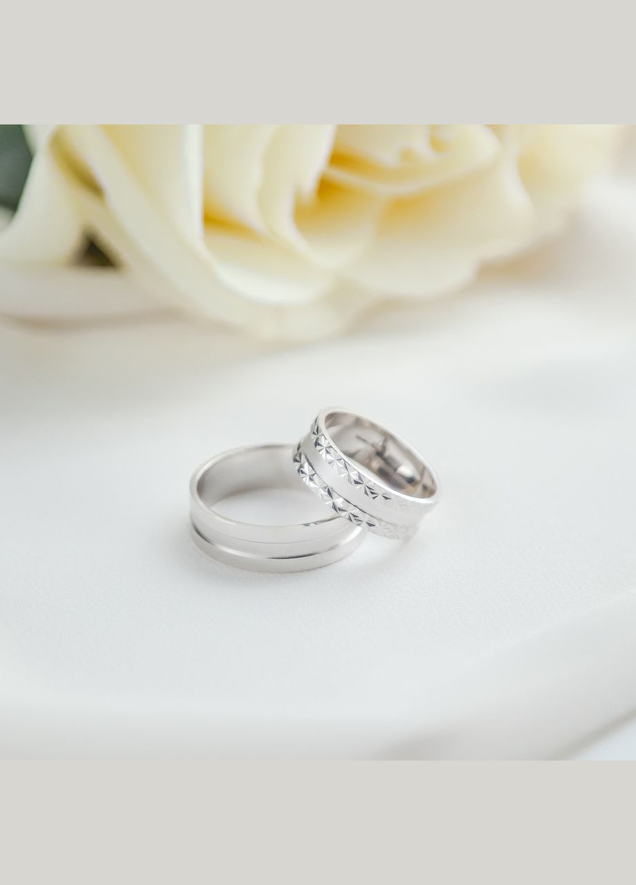 Серебряное обручальное кольцо тонкое с глубокой матовой серединкой Каштан (342334739)