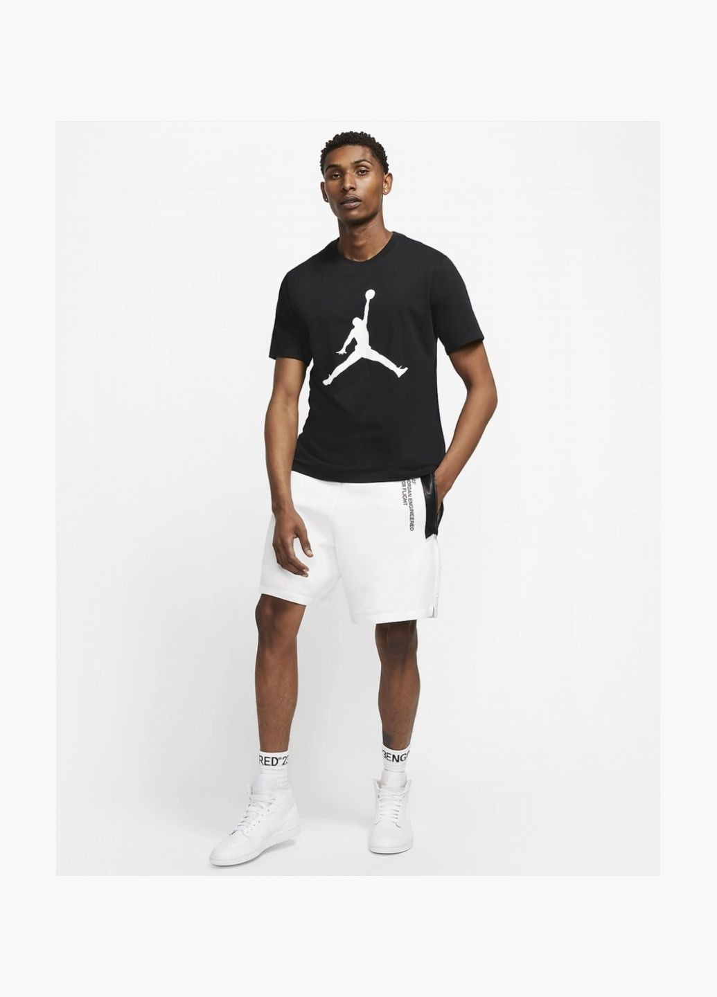 Чорна футболка чоловіча m j jumpman ss crew black cj0921-011 Nike