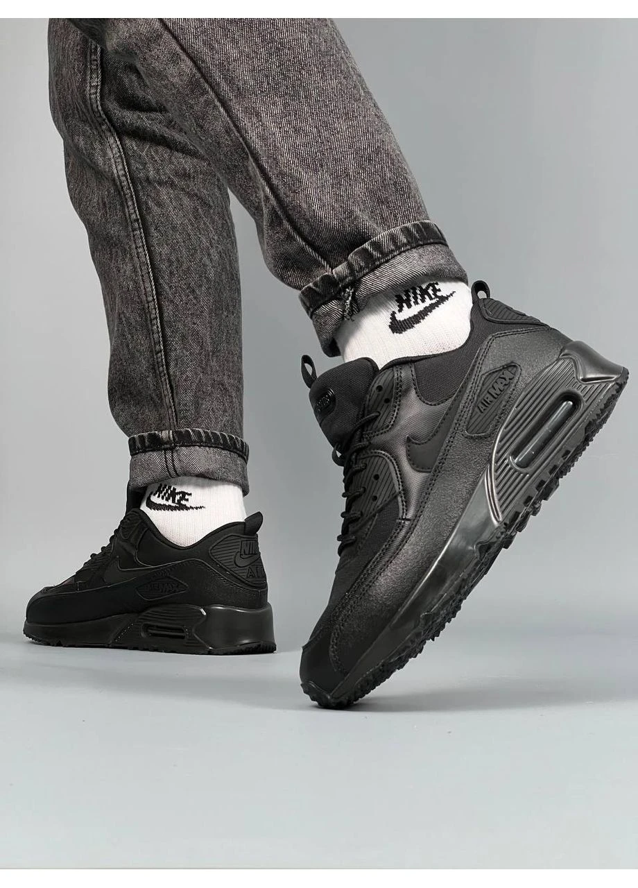 Чорні кросівки чоловічі nike air max 90 black 2 найк аір макс 90 чорні демісезон No Brand