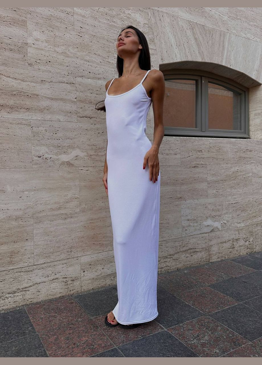 Белое повседневный, кэжуал платье футляр No Brand однотонное