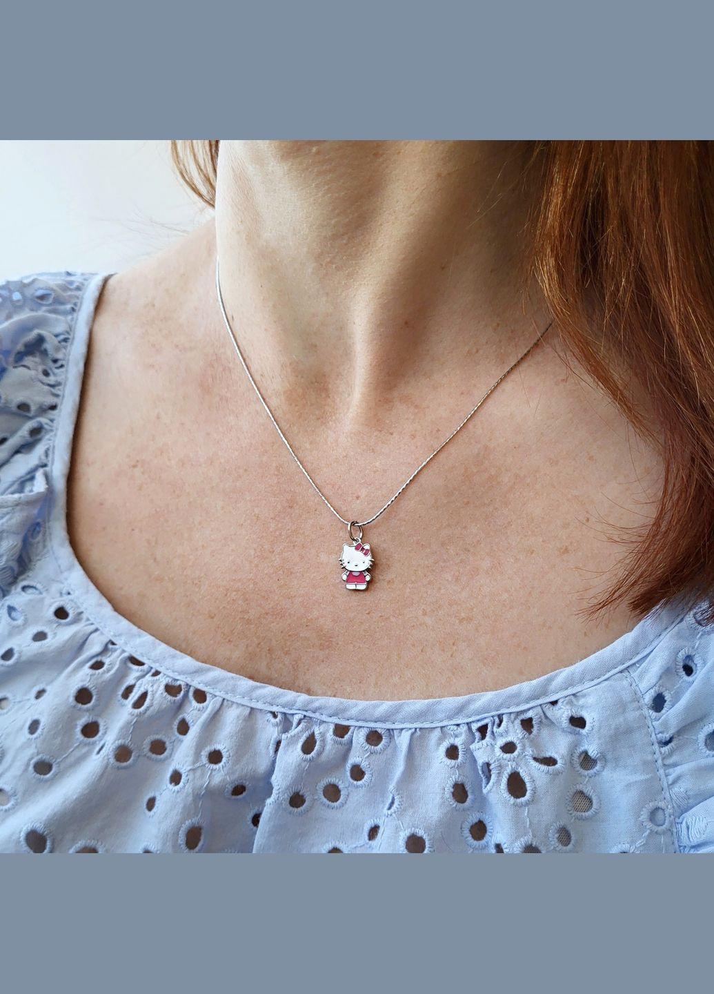 Серебряная подвеска кулон Китти с розовой эмалью серебро 925 пробы Родированное пк2/902 1.20г No Brand (306742912)