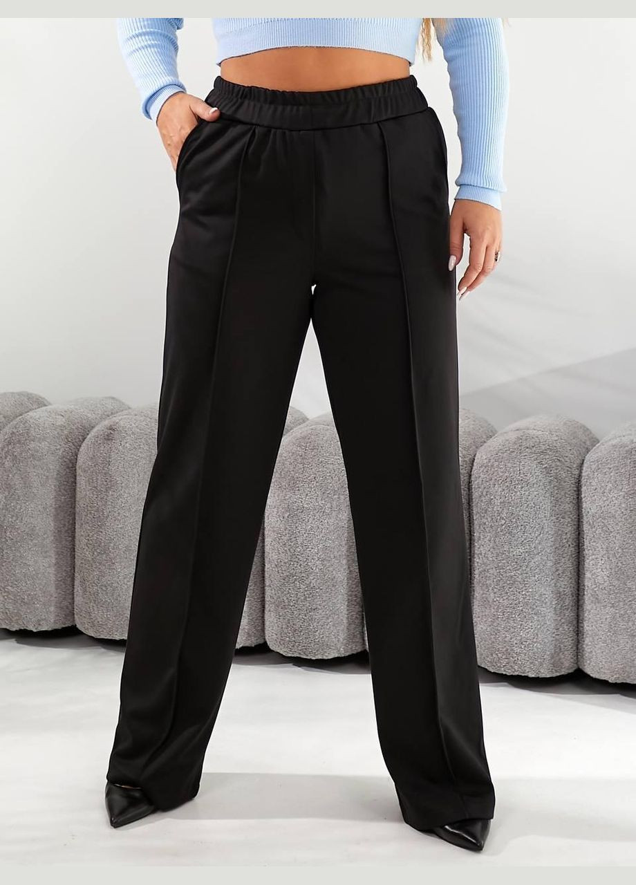Штани жіночі батальн палаццоі на флісі SF-293-Чорний 50 Sofia (307065091)