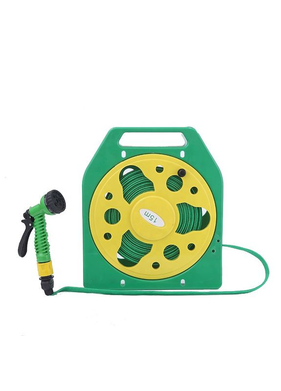 Шланг 20м садовий пвх на котушці в комплекті з пістолетом-розпилювачем на 4 режими BSM Green No Brand (350349318)
