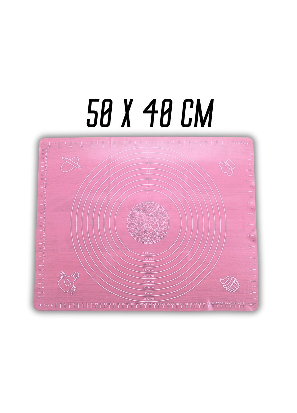 Коврик для теста силиконовый с разметкой Розовый FROM FACTORY TST (339105091)