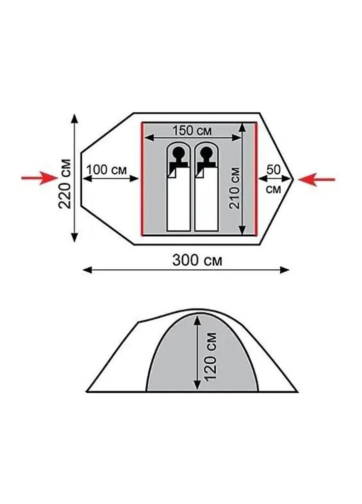 Палатка Mountain 2 (V2) зеленая TRT022-green Tramp (316614253)