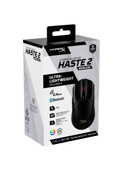Мышка (6N0B0AA) HyperX Pulsefire Haste 2 Wireless Black (361111170)