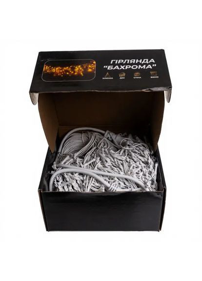 Гирлянда Бахрома уличная 405 LED 25 м от сети белая нить, мультицвет No Brand (366221547)