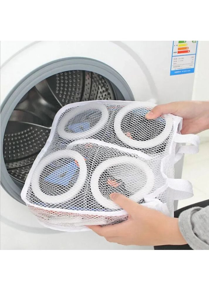 Мішок для прання взуття та іграшок в пральній машині, чохол сітка з 2 відсіками 28х24х8 см and (355889671)