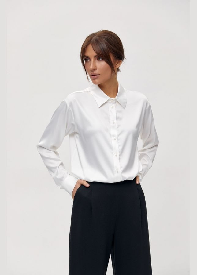 Жіноча шовкова блуза з високим коміром (3054) Bellise (334710405)