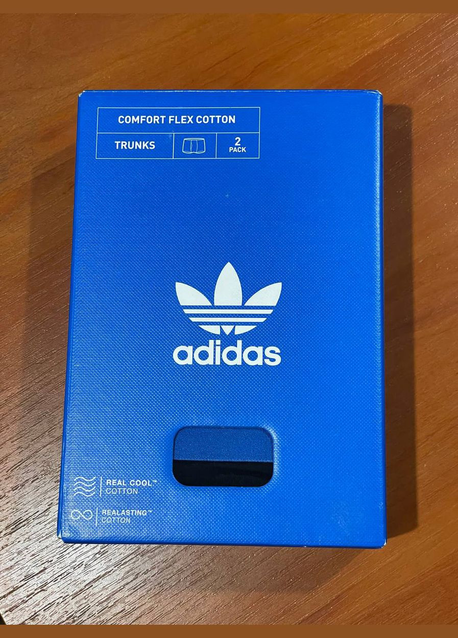 Набор 2 шт боксерки мужские трусы Adidas Originals Mens Trunk Comfort Flex Cotton Black/Camo Prin (338590057)