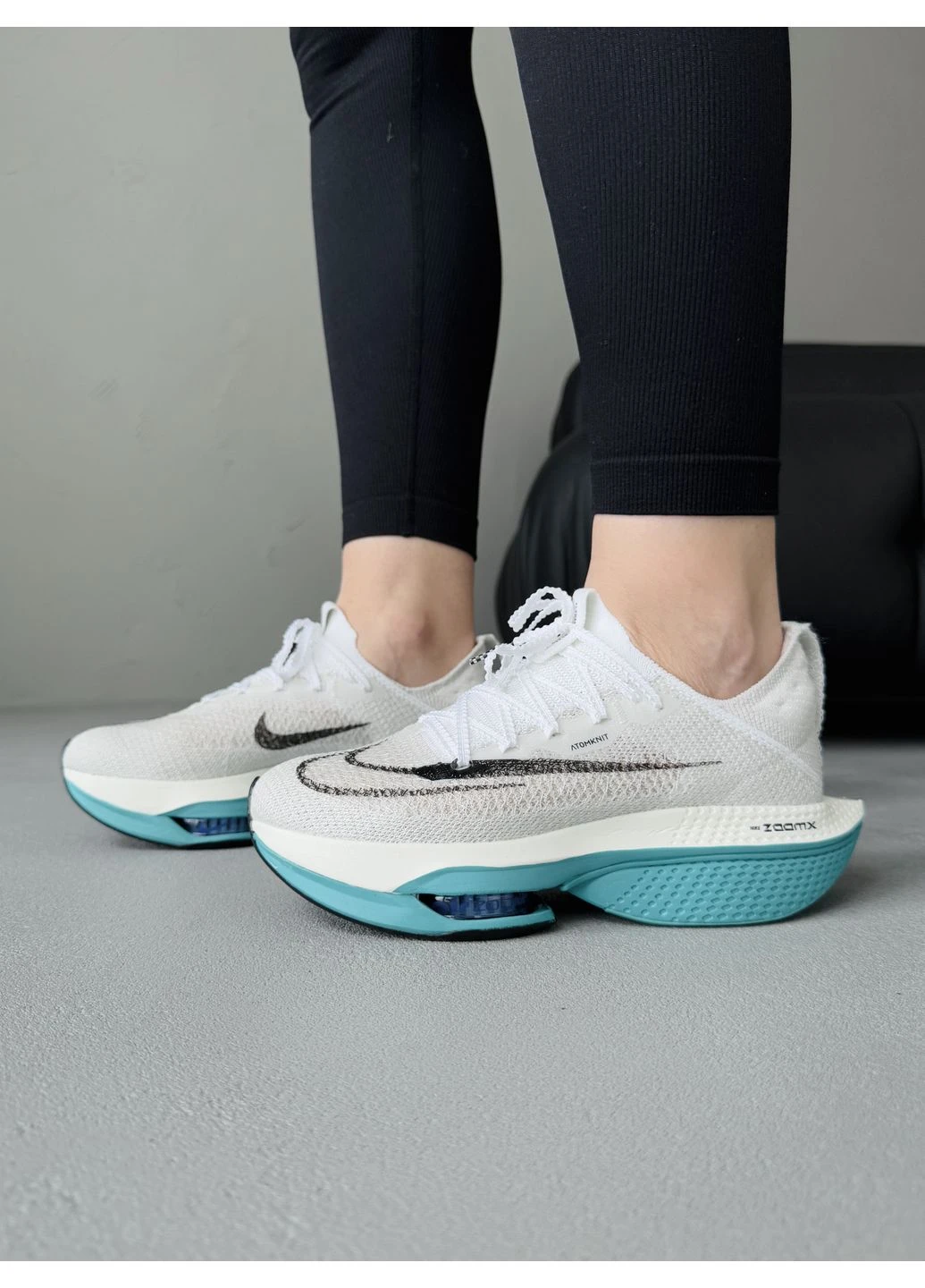 КРОССОВКИ ЖЕНСКИЕ NIKE AIR ZOOM ALPHAFLY NEXT% 2 WHITE / BLUE НАЙК АИР ЗУМ No Brand белые демисезоны (368885516)