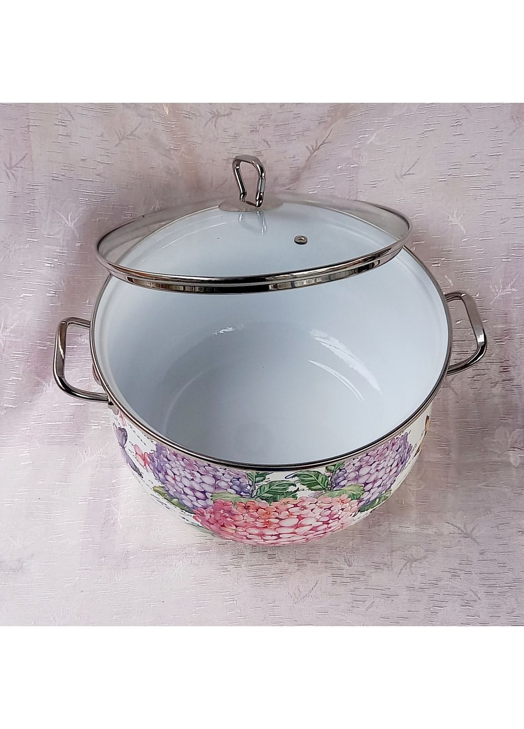 Каструля емальована 15041 "Гортензія" (5,7 л) Interos (370162238)