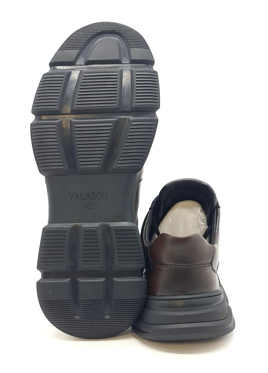 Коричневые чоловічі туфлі коричневі шкіряні ya-11-15 27,5 см (р) Yalasou