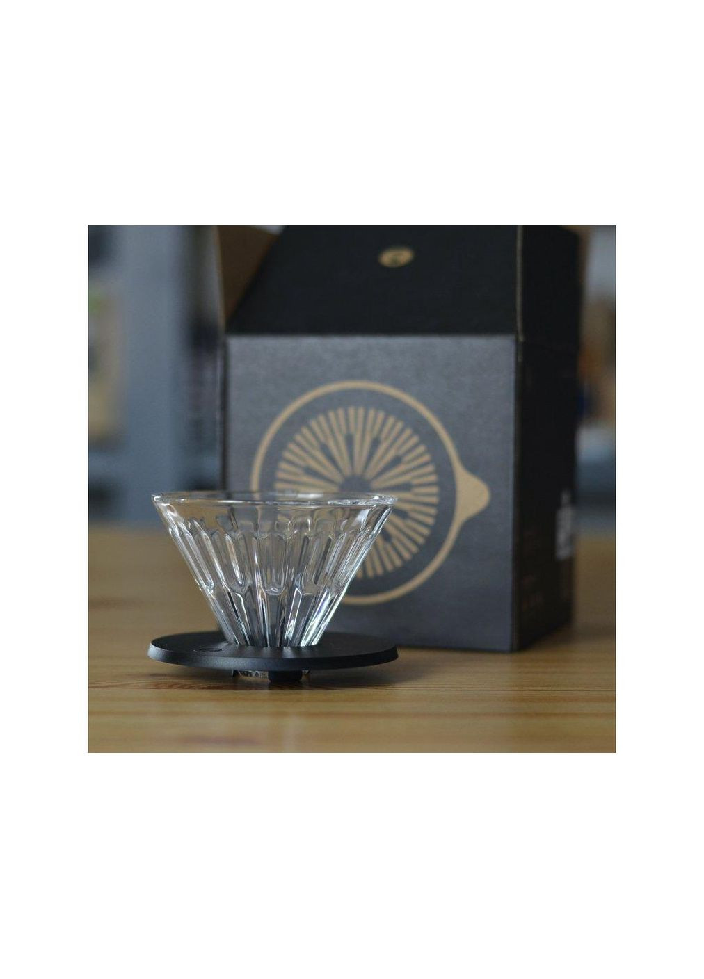 Пуровер Timemore Crystal Dripper 02 скло (Чорна металева підставка) + 10 фільтрів (R-15318-VS) No Brand (303348408)