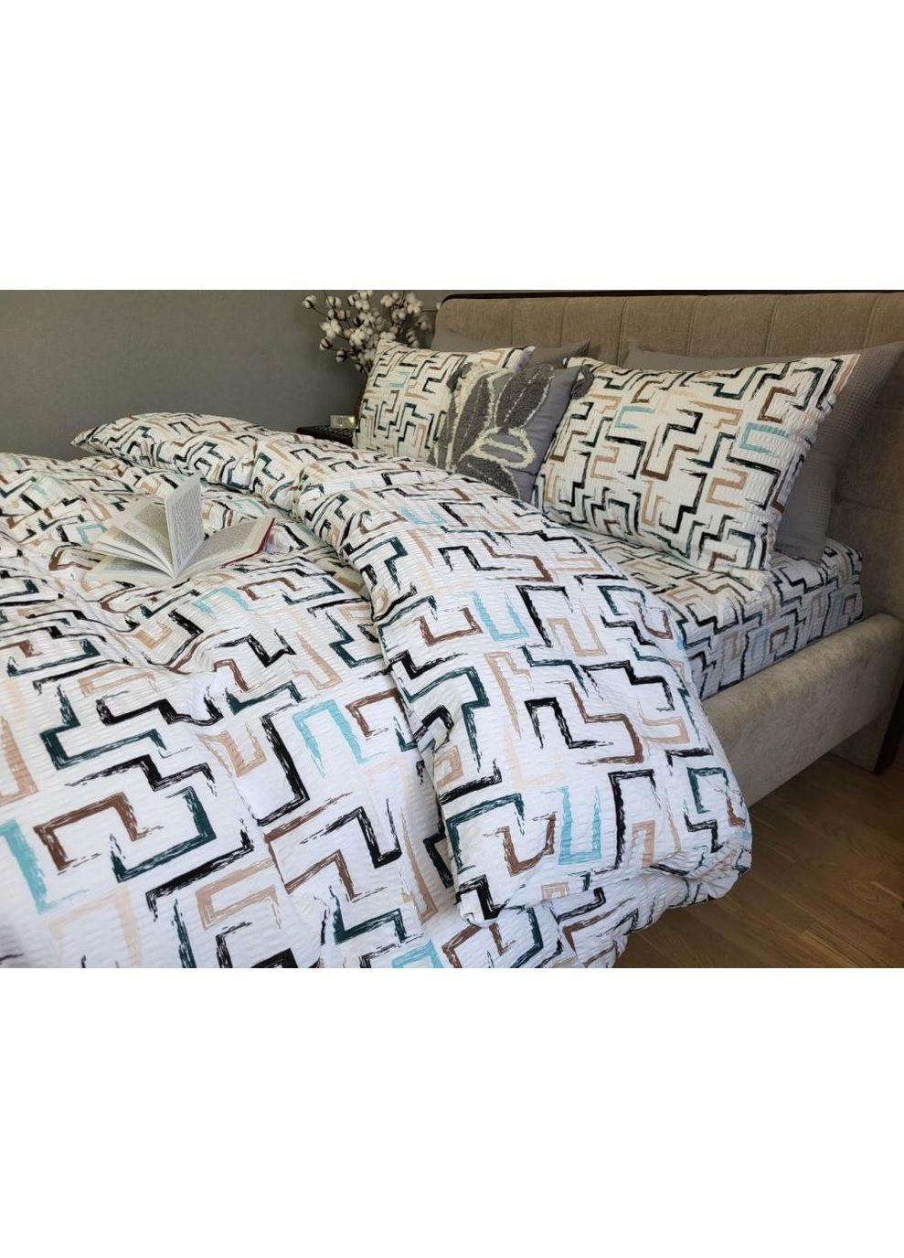 Постільна білизна Дрейф, ранфорс гофра (жатка) Двухспальний розмір, наволочки 70/70 No Brand (364220278)