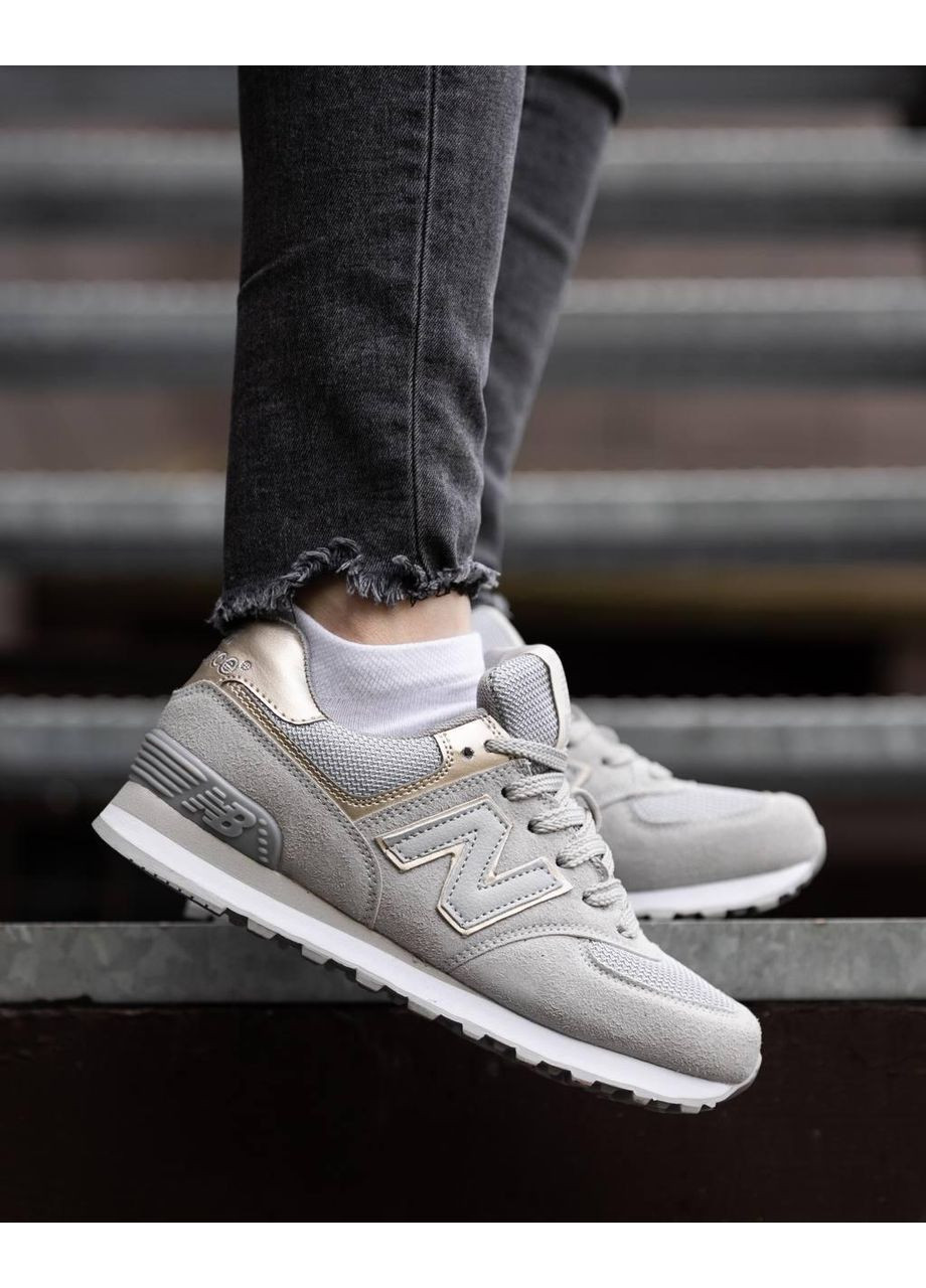 КРОСІВКИ ЖІНОЧІ NEW BALANCE 574 GREY GOLD V3 НЬЮ БЕЛАНС 574 No Brand сірі демісезони (369393416)