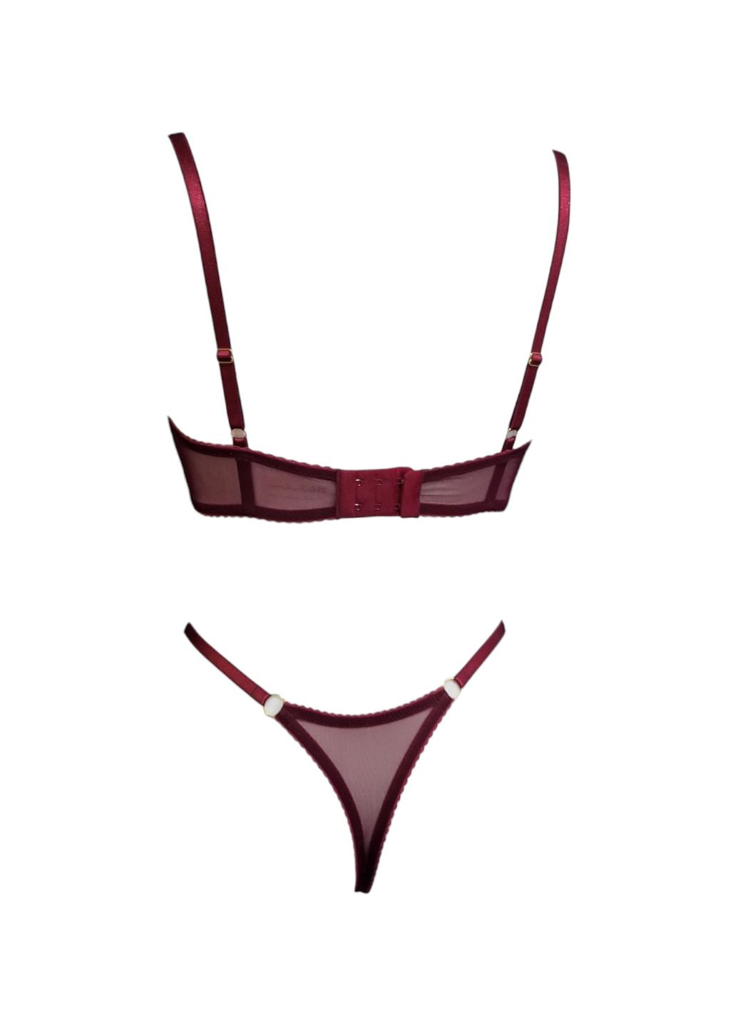 Темно-бордовий демісезонний комплект жіночої білизни Handmade Класична