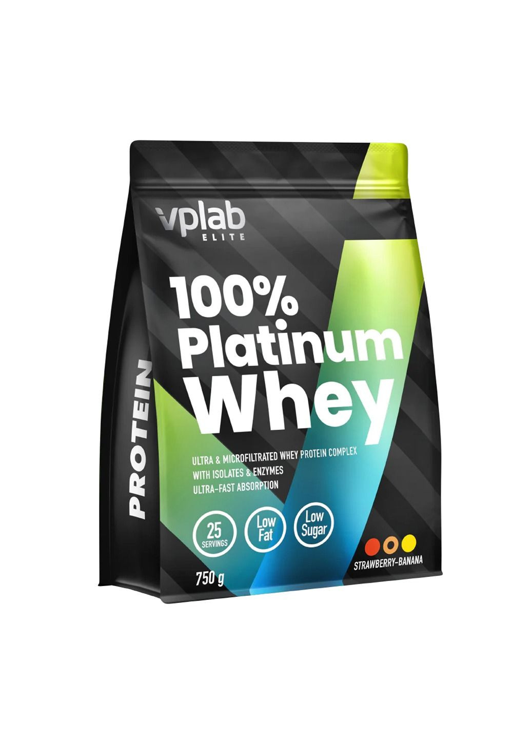 Протеїн 100% Platinum Whey - 750g Strawberry Banan VPLab Nutrition (364201551)