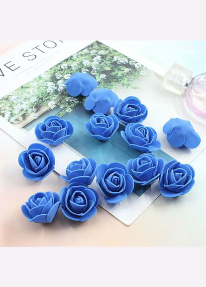 Маленькие цветочки для декора 50 штук 3 см синий Jannet квіти (330758701)