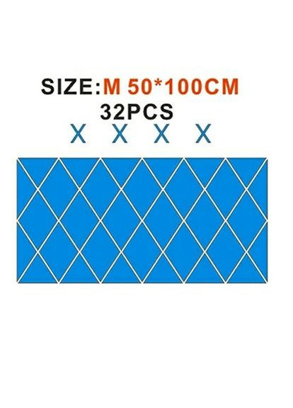 Дзеркальні наклейки квадрат із ромбів і трикутників 32 шт набір 50 х 100 см Б317 No Brand (302899922)